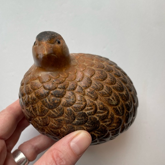 Vintage brown ceramic quails. Set of two. Made in Japan. - Picture 5 of 6